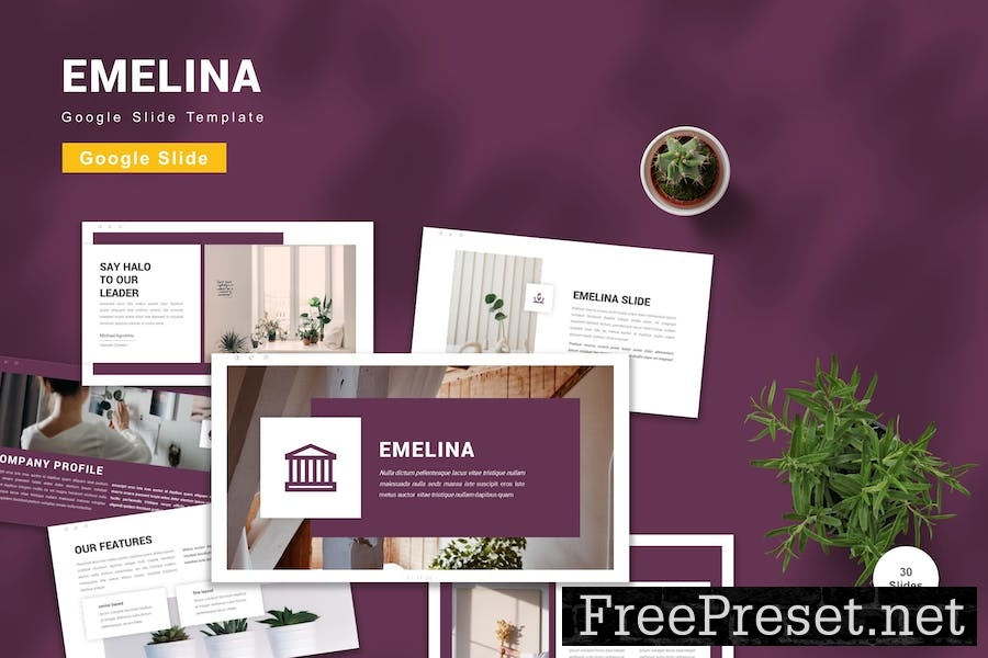 Emelina - Google Slide Template X9BP4M7