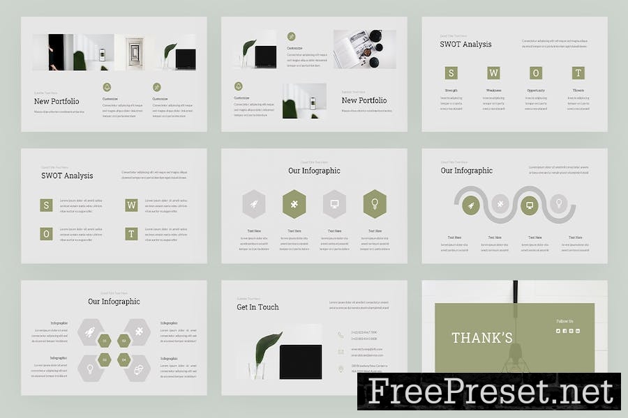 Emerald - Business Minimalist PowerPoint Template UL746J8