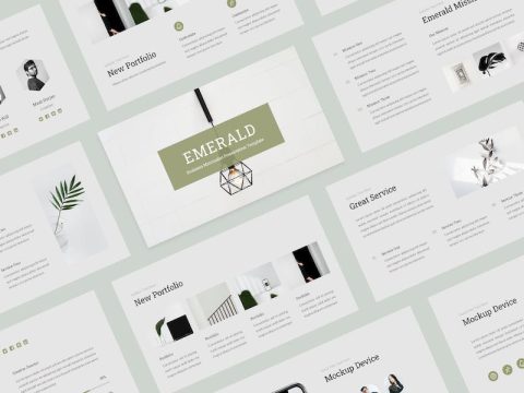 Emerald - Business Minimalist PowerPoint Template UL746J8