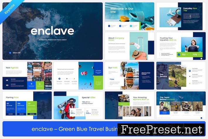 enclave - Green Blue Travel Business Keynote TVLTHW7