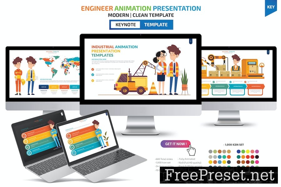 Engineer Animation Keynote Template E98B5ZJ