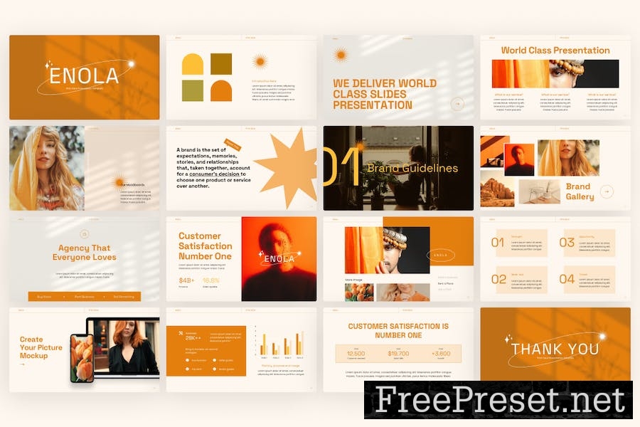 Enola Pitch Deck Professional PowerPoint Template 72XAMHQ