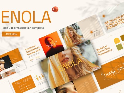 Enola Pitch Deck Professional PowerPoint Template 72XAMHQ