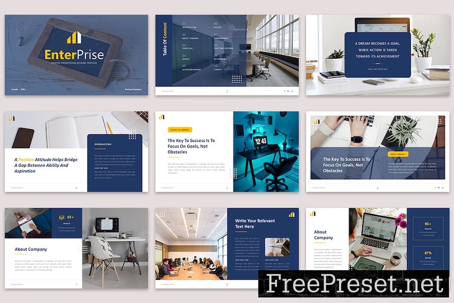 Enterprise Business Powerpoint Template S27VNRE