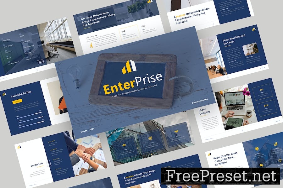 Enterprise Business Powerpoint Template S27VNRE