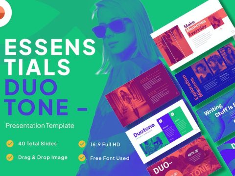 Essentials Duo Tone Creative PowerPoint Template MZEBWJY