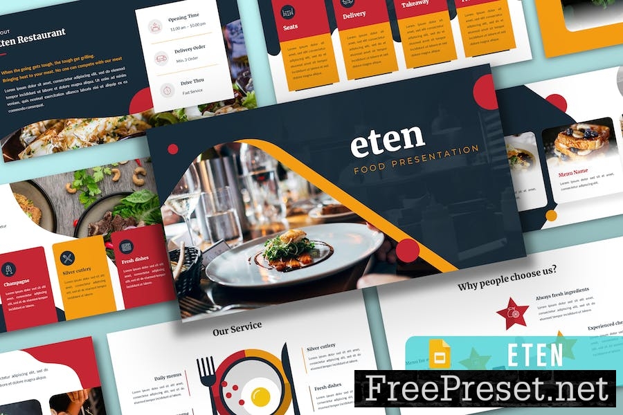 ETEN – Restaurant Food Google Slide Template 8562PY4