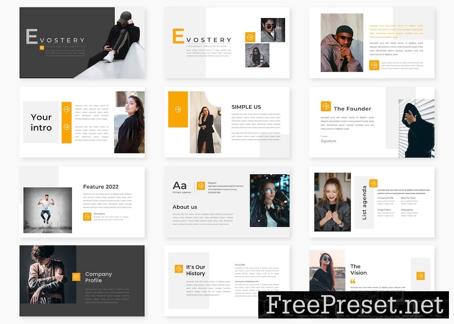 Evostery - Lookbook Google Slides Template CMQGAN9