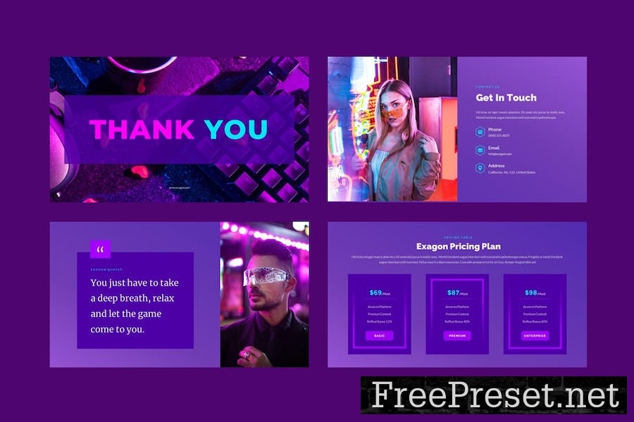 Exagon - Gaming Studio PowerPoint Template FLMP9ME