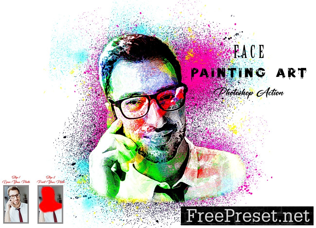 Face Painting Art Photoshop Action 10811810