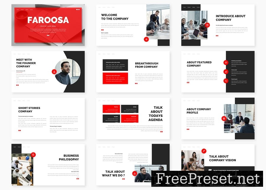 Faroosa - Creative Slide Google Slides Template HGCQ63J