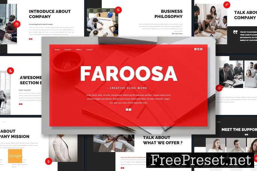 Faroosa - Creative Slide Google Slides Template HGCQ63J