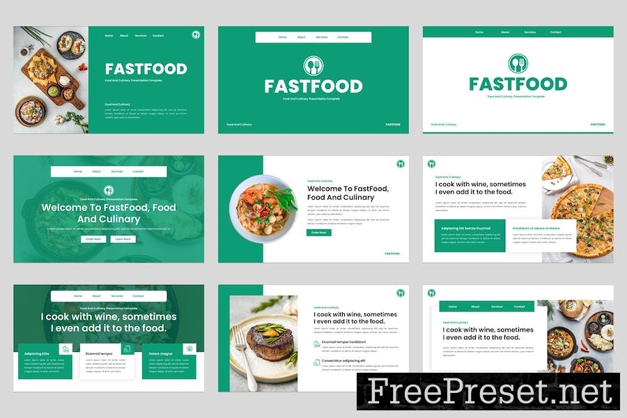 Fastfood - Food & Culinary Google Slides Template 2YL5KG5