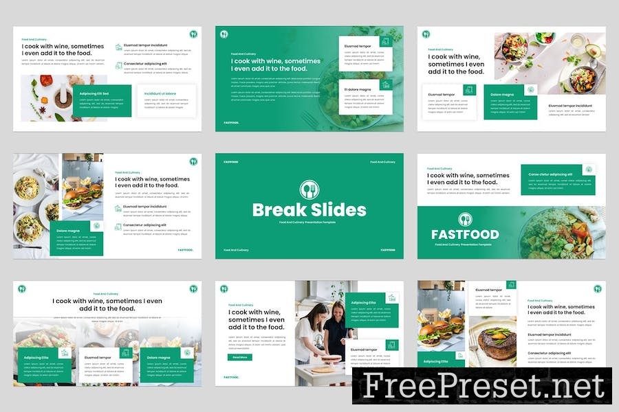 Fastfood - Food & Culinary Google Slides Template 2YL5KG5