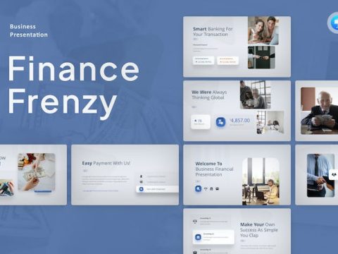 Finance Frenzy Blue Modern Financial Keynote 464Y79M