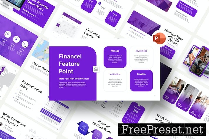 Financel Purple Modern Financial PowerPoint