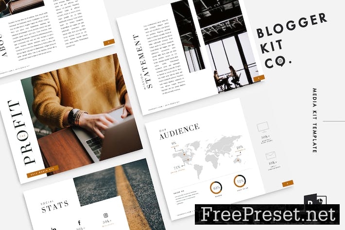 Financial Blog Media Kit | 10 Pages| PowerPoint ND74GU