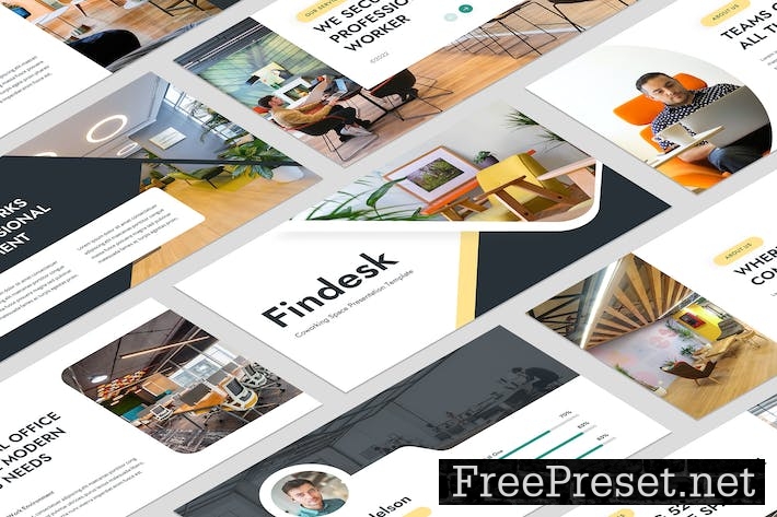 Findesk - Coworking Space Google Slide Template 6QFHMFC