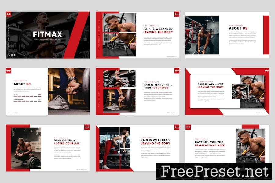 FITMAX - Gym & Fitness Google Slides Template W3MRYKG