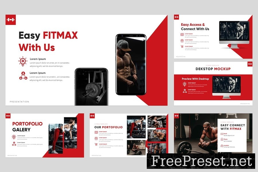 FITMAX - Gym & Fitness Google Slides Template W3MRYKG