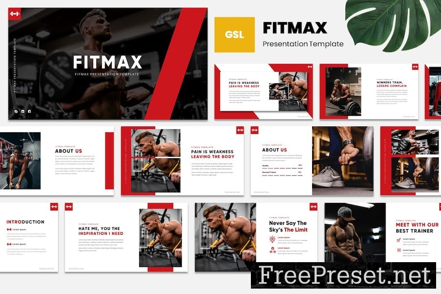 FITMAX - Gym & Fitness Google Slides Template W3MRYKG