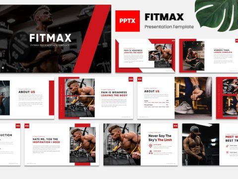 FITMAX - Gym & Fitness Powerpoint Template 48PS9PX