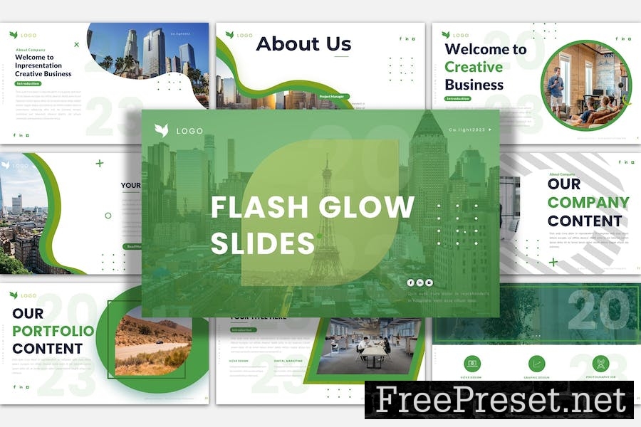 Flash Glow Google Slides Presentation Template AUSNXNV