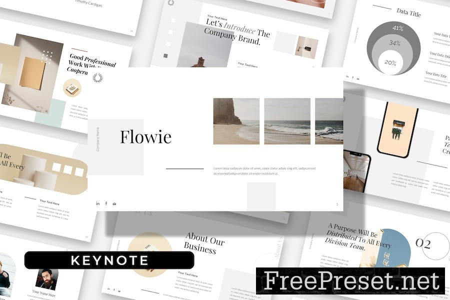 Flowie - White Business Keynote Template 2DHUM53