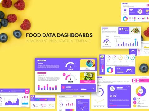 Food Data Dashboards PowerPoint Template F8V26FE