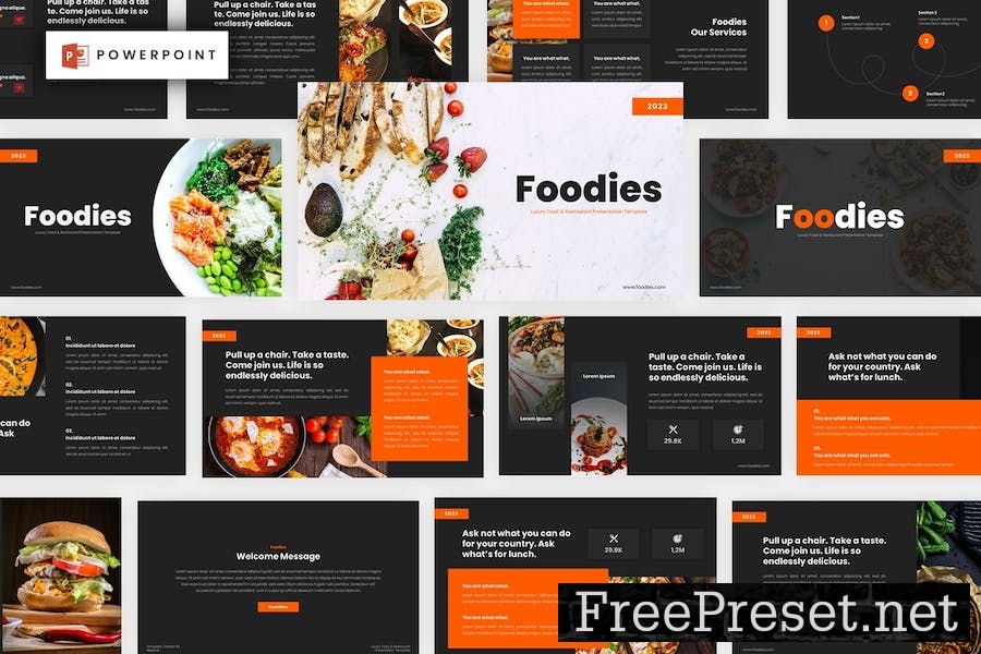 Foodies - Food & Restaurant Powerpoint Template ZG95Z5N