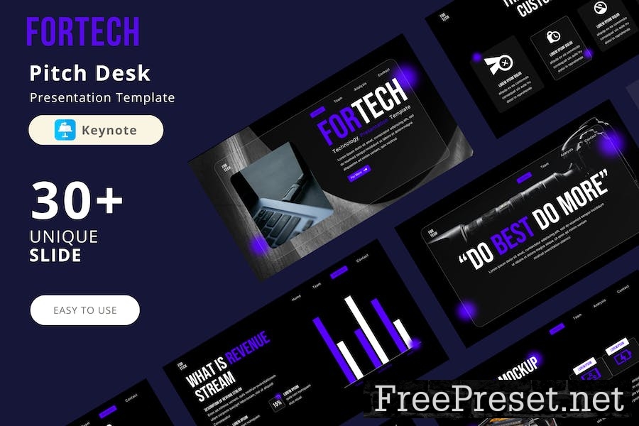 Fortech Keynote Pitch Deck Presentation Template 7GSFY87