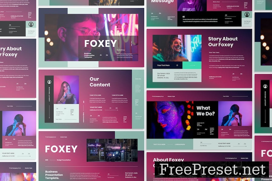 Foxey Business Presentation Google Slide Template P7UJ83S