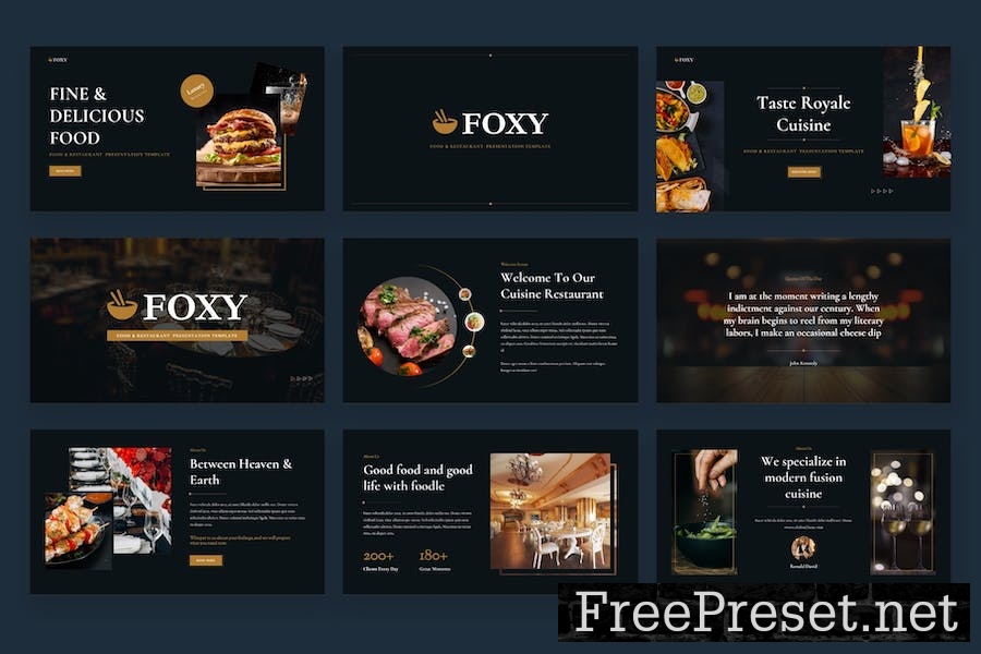 Foxy - Food & Restaurant Keynote Template 6CUEWGW