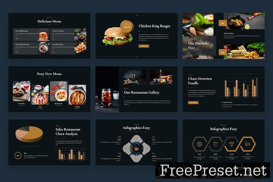 Foxy - Food & Restaurant Keynote Template 6CUEWGW