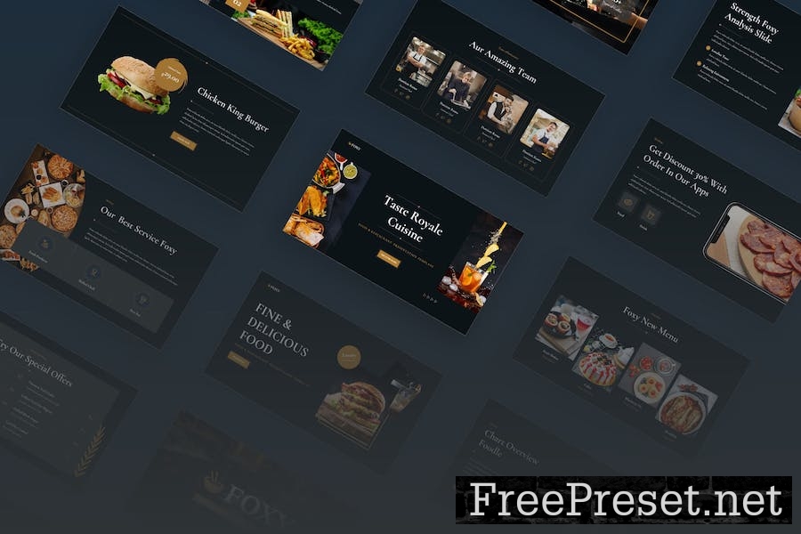 Foxy - Food & Restaurant Keynote Template 6CUEWGW