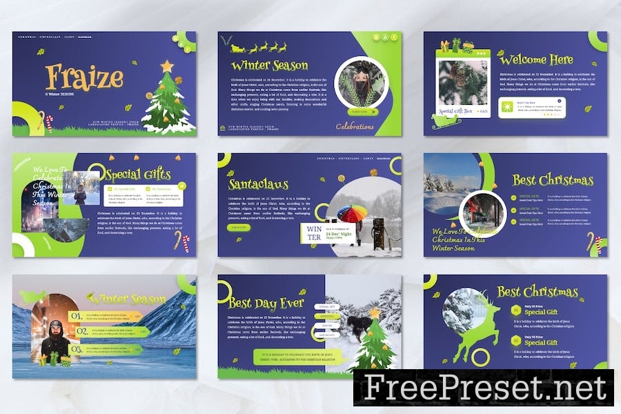 Fraize - Winter Season Powerpoint Templates XBU935F