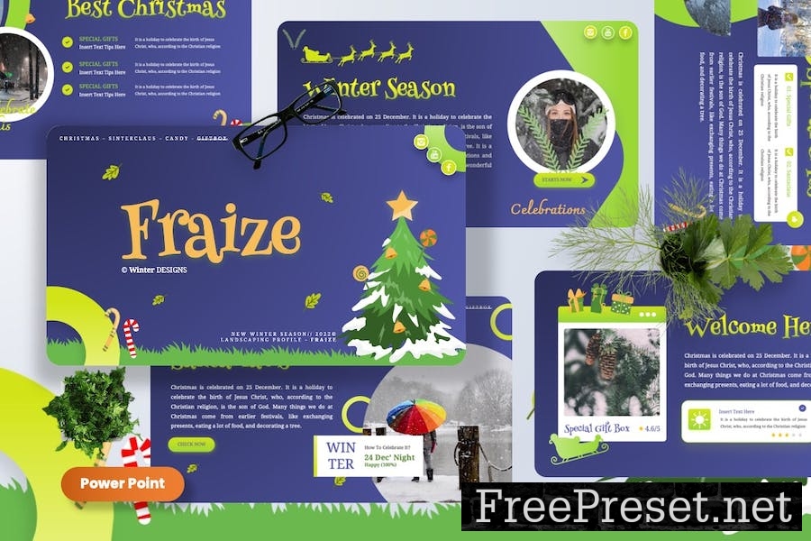 Fraize - Winter Season Powerpoint Templates XBU935F