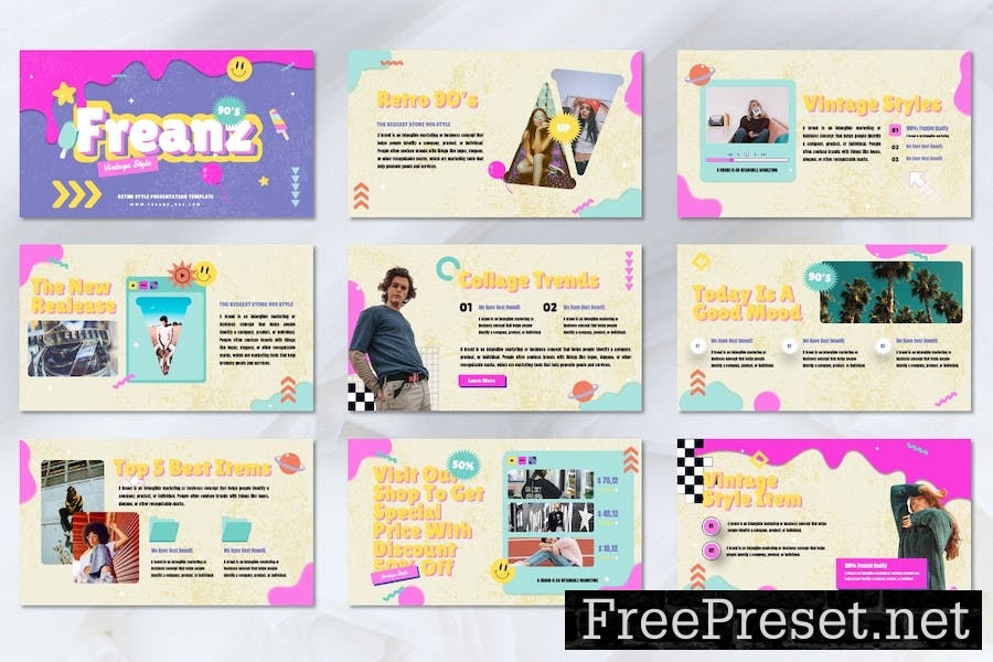 Freanz - 90s Collage Keynote Template ZNRVUT4