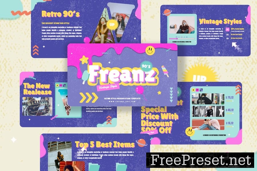 Freanz - 90s Collage Keynote Template ZNRVUT4