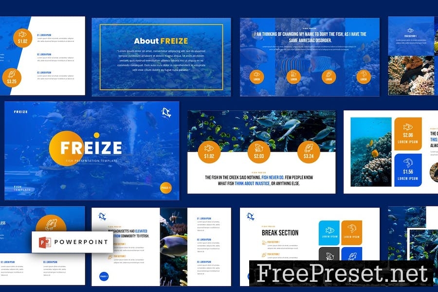 Freize - Fishing Clubs Powerpoint Template GM8GW9E