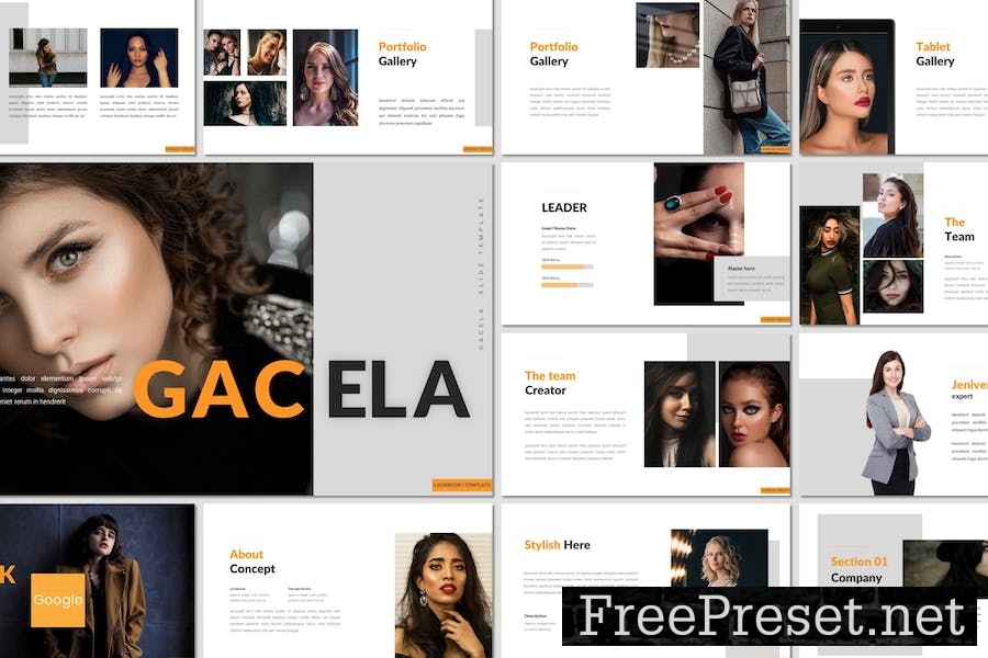 Gacela - Lookbook Google Slides Template E55W68U