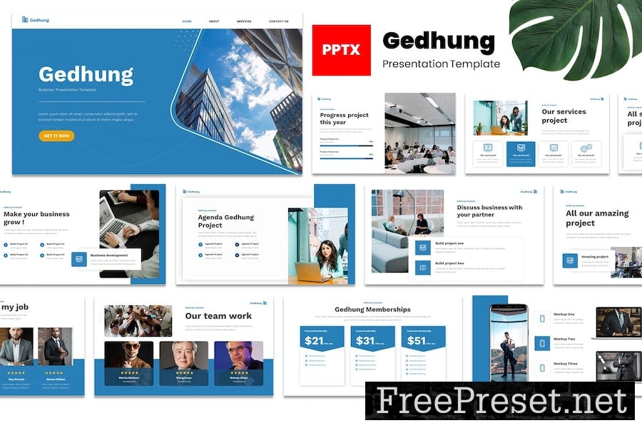 Gedhung - Business Powerpoint Template H53BP5L