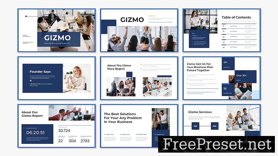 Gizmo Business Presentation Google Slide Template KHP2T6C