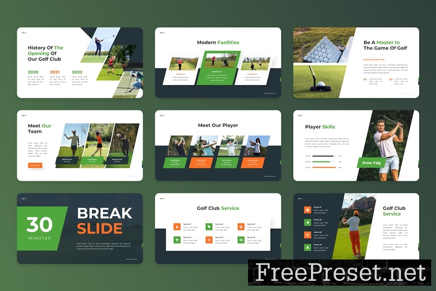 Golfest - Golf Club Powerpoint Template 5EJDB7X