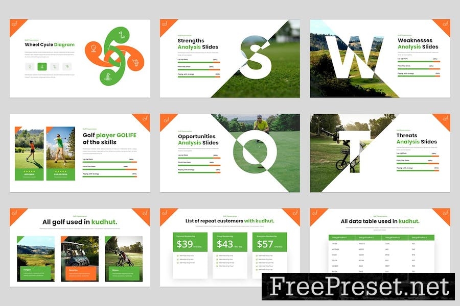 Golife - Golf Club Powerpoint Template 8VECCWL