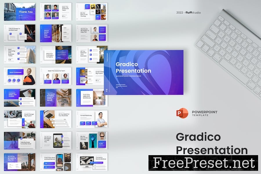 Gradico - Business PowerPoint Template ER5V6XF