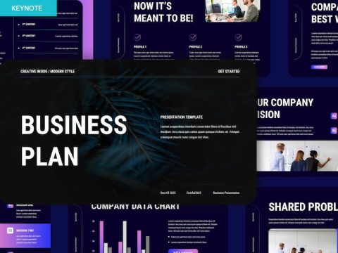 Gradient Blue Pink Business Company Profile KEY ZYUWGNA