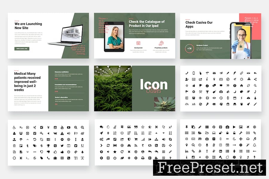 Green Casiva - Medical Marijuana Keynote Template 6BHD6PC