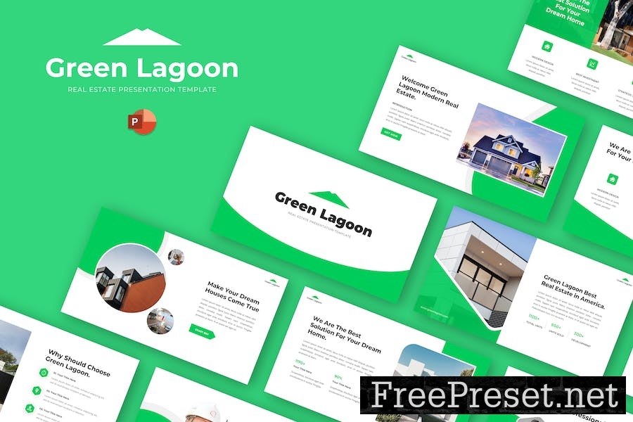 Green Lagoon - Real Estate PowerPoint Template CWXBEYN