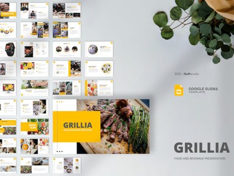 Grillia - Restaurant Google Slides Template U73HRQR